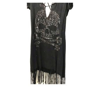 Black distressed Emo Mini dress Size M
